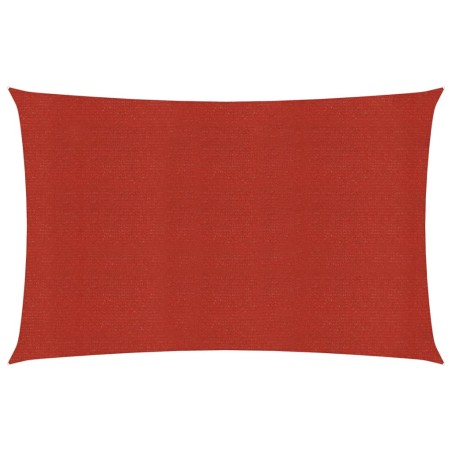vidaXL Toldo de vela rojo HDPE 160 g/m² 2x5 m
