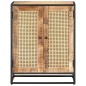 vidaXL Aparador de madera de mango rugosa caña natural 60x35x75 cm