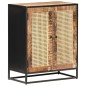 vidaXL Aparador de madera de mango rugosa caña natural 60x35x75 cm