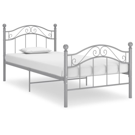 vidaXL Estructura de cama de metal gris 100x200 cm