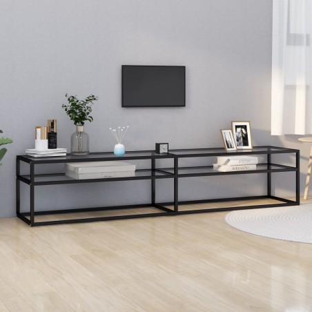 vidaXL Mueble para TV vidrio templado transparente 200x40x40,5 cm