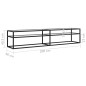 vidaXL Mueble para TV vidrio templado transparente 200x40x40,5 cm