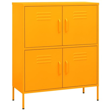 vidaXL Armario de almacenamiento acero amarillo mostaza 80x35x101,5 cm
