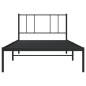 vidaXL Estructura de cama con cabecero metal negro 100x200 cm vidaXL Estructura de cama con cabecero metal negro 100x200 cm