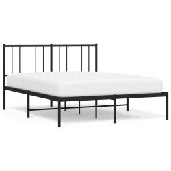 vidaXL Estructura de cama con cabecero metal negro 150x200 cm