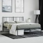 vidaXL Estructura de cama con cabecero metal negro 150x200 cm vidaXL Estructura de cama con cabecero metal negro 150x200 cm