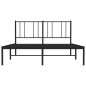 vidaXL Estructura de cama con cabecero metal negro 150x200 cm vidaXL Estructura de cama con cabecero metal negro 150x200 cm