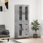 vidaXL Aparador alto madera contrachapada gris hormigón 69,5x34x180 cm vidaXL Aparador alto madera contrachapada gris hormigón 69,5x34x180 cm