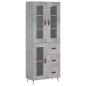vidaXL Aparador alto madera contrachapada gris hormigón 69,5x34x180 cm vidaXL Aparador alto madera contrachapada gris hormigón 69,5x34x180 cm