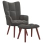 vidaXL Sillón de relax con taburete terciopelo gris oscuro vidaXL Sillón de relax con taburete terciopelo gris oscuro