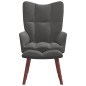 vidaXL Sillón de relax con taburete terciopelo gris oscuro vidaXL Sillón de relax con taburete terciopelo gris oscuro
