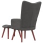 vidaXL Sillón de relax con taburete terciopelo gris oscuro vidaXL Sillón de relax con taburete terciopelo gris oscuro