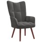 vidaXL Sillón de relax con taburete terciopelo gris oscuro vidaXL Sillón de relax con taburete terciopelo gris oscuro