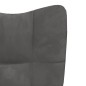 vidaXL Sillón de relax con taburete terciopelo gris oscuro vidaXL Sillón de relax con taburete terciopelo gris oscuro