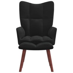 vidaXL Sillón de relax con taburete terciopelo negro
