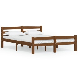 vidaXL Estructura de cama madera maciza pino marrón miel 120x200 cm