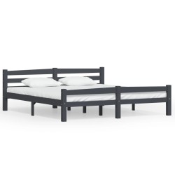 vidaXL Estructura de cama madera maciza pino gris oscuro 180x200 cm