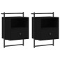 vidaXL Mesitas de noche de pared 2 unidades negro 40x30x61 cm