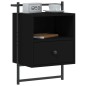 vidaXL Mesitas de noche de pared 2 unidades negro 40x30x61 cm