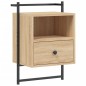 vidaXL Mesitas de noche de pared 2 uds roble Sonoma 40x30x61 cm vidaXL Mesitas de noche de pared 2 uds roble Sonoma 40x30x61 cm