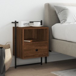 vidaXL Mesita de noche de pared marrón roble 40x30x61 cm