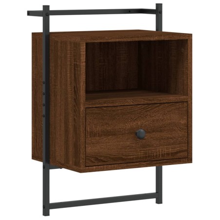 vidaXL Mesita de noche de pared marrón roble 40x30x61 cm