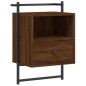 vidaXL Mesita de noche de pared marrón roble 40x30x61 cm