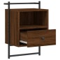 vidaXL Mesita de noche de pared marrón roble 40x30x61 cm