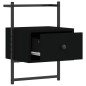 vidaXL Mesita de noche de pared madera de ingeniería negra 35x30x51 cm vidaXL Mesita de noche de pared madera de ingeniería negra 35x30x51 cm