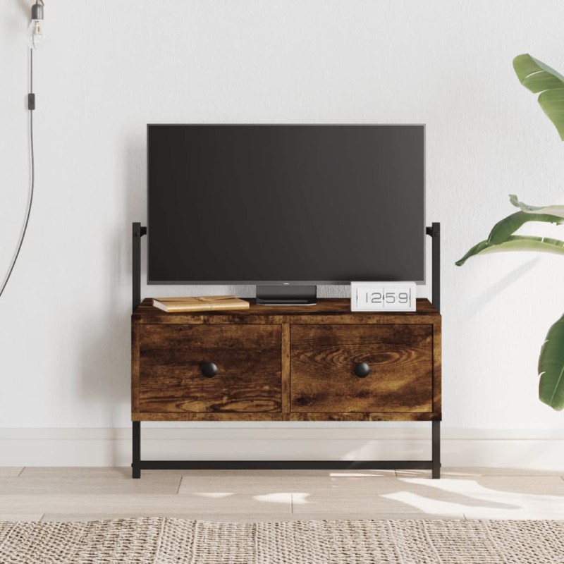 vidaXL Mueble de TV de pared roble ahumado 60,5x30x51 cm vidaXL Mueble de TV de pared roble ahumado 60,5x30x51 cm