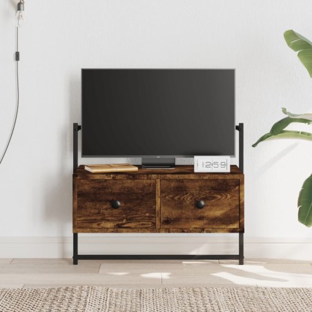 vidaXL Mueble de TV de pared roble ahumado 60,5x30x51 cm