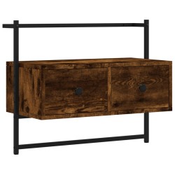 vidaXL Mueble de TV de pared roble ahumado 60,5x30x51 cm