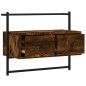 vidaXL Mueble de TV de pared roble ahumado 60,5x30x51 cm vidaXL Mueble de TV de pared roble ahumado 60,5x30x51 cm