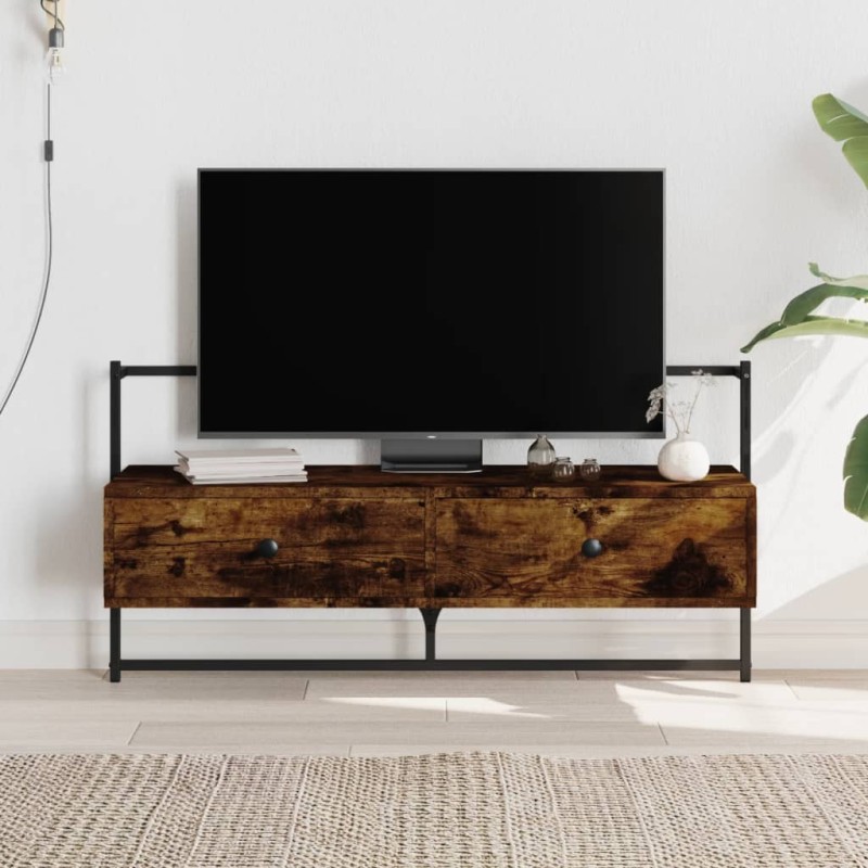 vidaXL Mueble de TV de pared roble ahumado 100,5x30x51 cm vidaXL Mueble de TV de pared roble ahumado 100,5x30x51 cm