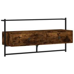 vidaXL Mueble de TV de pared roble ahumado 100,5x30x51 cm