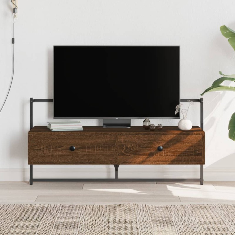 vidaXL Mueble TV de pared madera ingeniería marrón roble 100,5x30x51cm vidaXL Mueble TV de pared madera ingeniería marrón roble 100,5x30x51cm