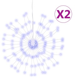 vidaXL Luces de Navidad de estrellas 2 uds 140 LED azul 17 cm