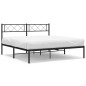 vidaXL Estructura de cama con cabecero metal negro 120x190 cm