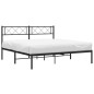 vidaXL Estructura de cama con cabecero metal negro 120x190 cm