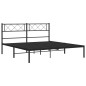 vidaXL Estructura de cama con cabecero metal negro 120x190 cm