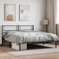 vidaXL Estructura de cama con cabecero metal negro 135x190 cm