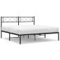 vidaXL Estructura de cama con cabecero metal negro 135x190 cm