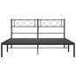 vidaXL Estructura de cama con cabecero metal negro 135x190 cm