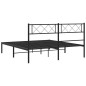 vidaXL Estructura de cama con cabecero metal negro 135x190 cm