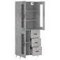 vidaXL Aparador alto madera contrachapada gris hormigón 69,5x34x180 cm vidaXL Aparador alto madera contrachapada gris hormigón 69,5x34x180 cm