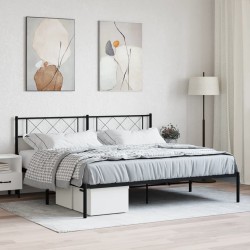 vidaXL Estructura de cama con cabecero metal negro 180x200 cm
