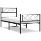 vidaXL Estructura de cama con cabecero y estribo metal negro 90x200 cm vidaXL Estructura de cama con cabecero y estribo metal negro 90x200 cm