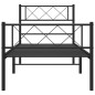 vidaXL Estructura de cama con cabecero y estribo metal negro 90x200 cm vidaXL Estructura de cama con cabecero y estribo metal negro 90x200 cm
