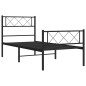 vidaXL Estructura de cama con cabecero y estribo metal negro 90x200 cm vidaXL Estructura de cama con cabecero y estribo metal negro 90x200 cm