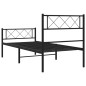 vidaXL Estructura de cama con cabecero y estribo metal negro 90x200 cm vidaXL Estructura de cama con cabecero y estribo metal negro 90x200 cm